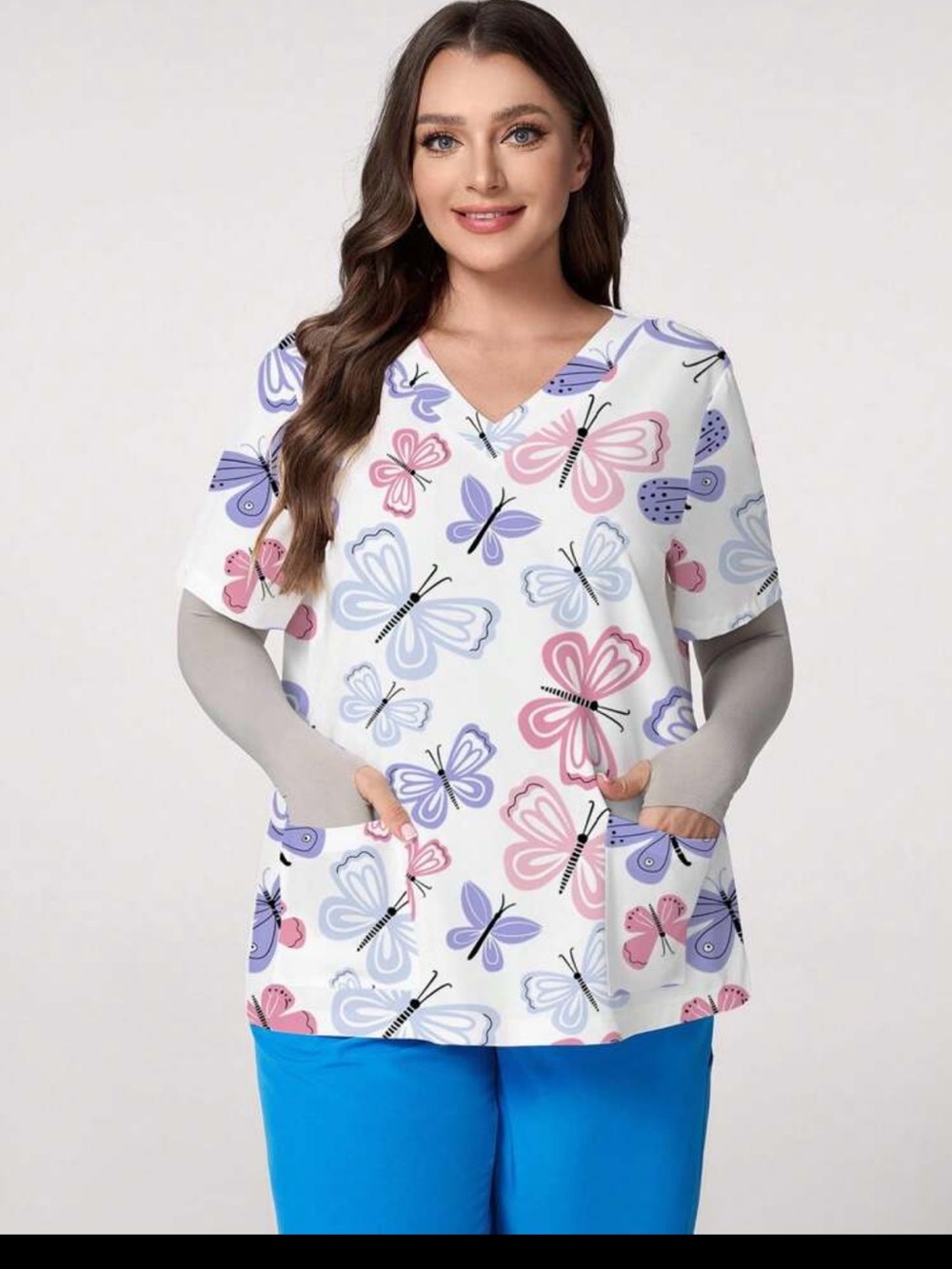 PopScrub Butterfly Scrub Top